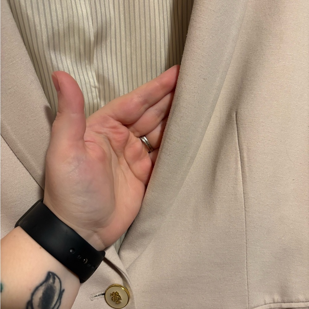 PHILOSOPHY Women’s Light Cream Blazer Size Large - Picture 5 of 8